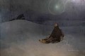 Star 1923 Winter Night Woman in Wildness wolf Alphonse Mucha